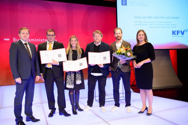 Staatspreis PR: 1. Platz in der Kategorie Corporate Social Responsibility für das KFV