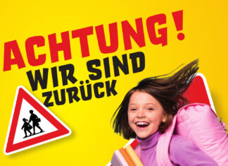 Sujet der Plakataktion mit dem Spruch "Achtung! Wir sind zurück"