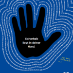 Eine Hand mit "Sicherheit liegt in deiner Hand". Das Logo des KFV ist in der rechten unteren Ecke. Unten links steht "Tätigkeitsbericht KFV 2023 www.kfv.at"