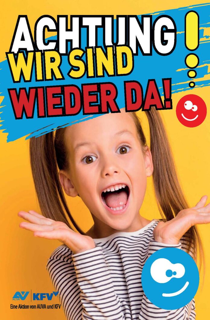 Mädchen mit Schrift - Plakat zum Schulbeginn