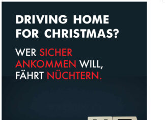 Plakataktion zur Weihnachtszeit: „Wer sicher ankommen will, fährt nüchtern“