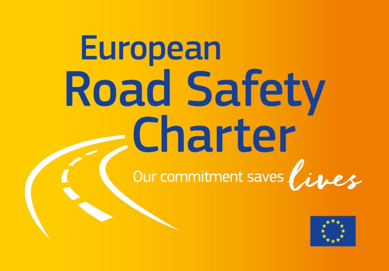 Logo European Road Safety Charter: Our commitment saves lives.